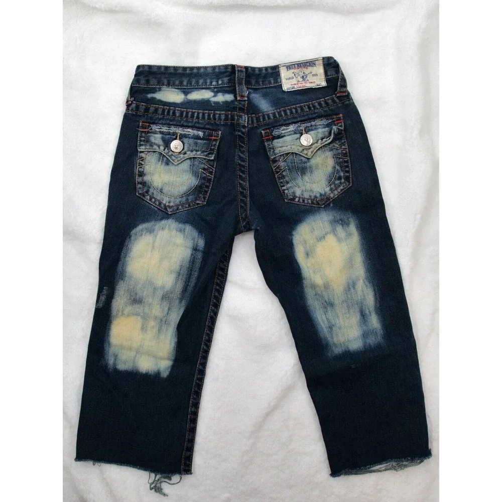True Religion Jeans Basic Capri Women's Size‎ 14 Denim Single End Basic